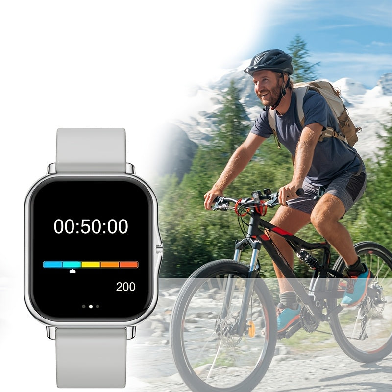 Alloy & TPU Smartwatch for Men & Women, 240p TFT Display, Multiple Sports Modes, USB Charging, Wireless 5.0, 180mAh Rechargeable Lithium Polymer Battery, Compatible with iPhone & Android - Ideal Gift