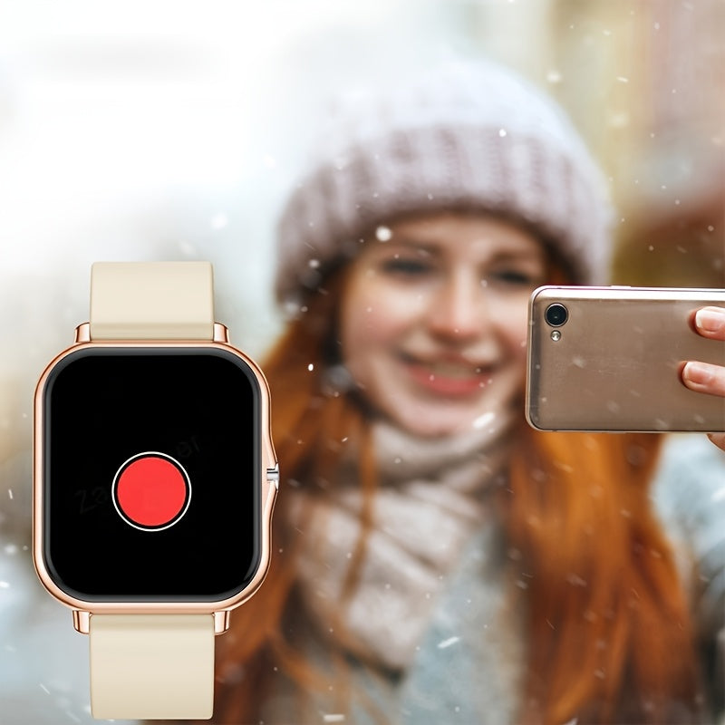 Alloy & TPU Smartwatch for Men & Women, 240p TFT Display, Multiple Sports Modes, USB Charging, Wireless 5.0, 180mAh Rechargeable Lithium Polymer Battery, Compatible with iPhone & Android - Ideal Gift
