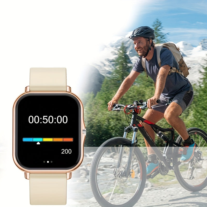 Alloy & TPU Smartwatch for Men & Women, 240p TFT Display, Multiple Sports Modes, USB Charging, Wireless 5.0, 180mAh Rechargeable Lithium Polymer Battery, Compatible with iPhone & Android - Ideal Gift