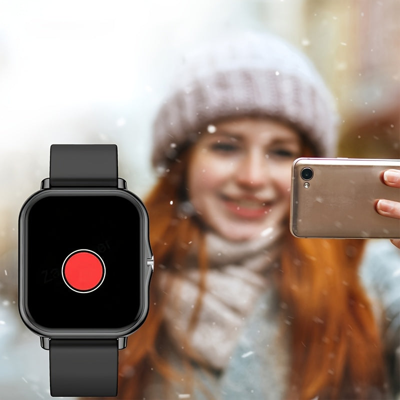 Alloy & TPU Smartwatch for Men & Women, 240p TFT Display, Multiple Sports Modes, USB Charging, Wireless 5.0, 180mAh Rechargeable Lithium Polymer Battery, Compatible with iPhone & Android - Ideal Gift