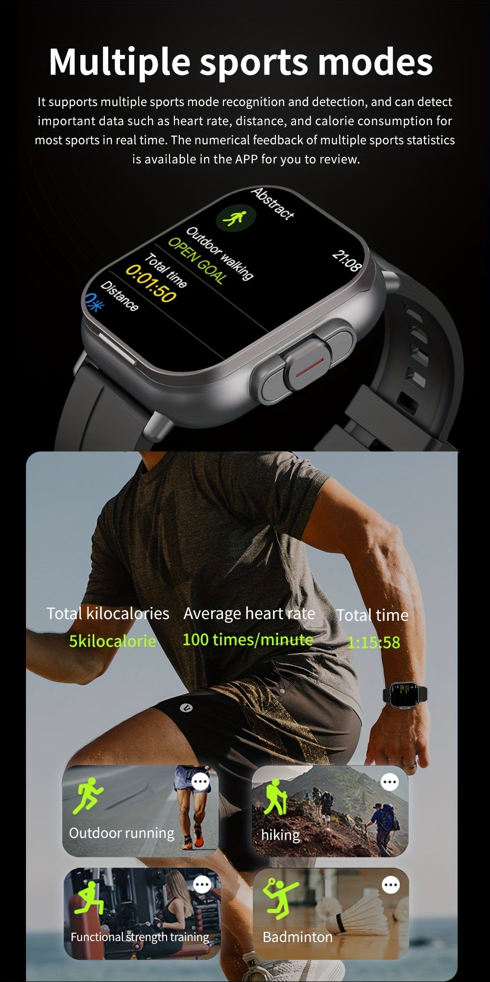 EFFEOKKI 2in 1 Smart Watch with Earbuds Wireless 5.11 cm Display TWS Earphones Headset Make Answer Call Sport Smartwatch for iPhone Android Smartphone
