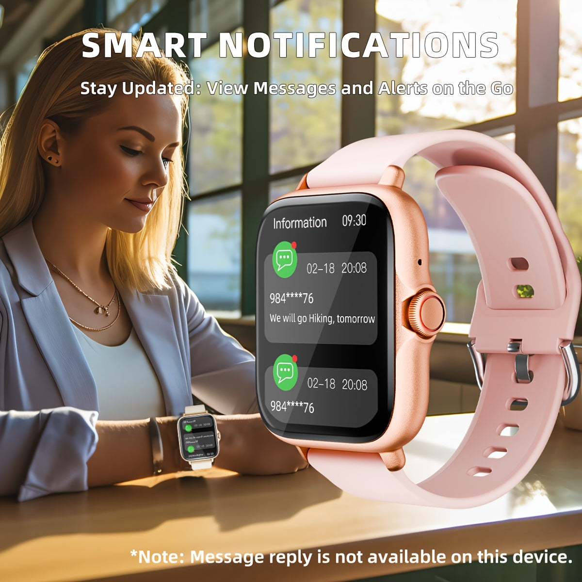 Sports Smart Watch, 4.65cm Full Touch Screen Display with Message, Answer Make Call Smartwatch, Sleep Monitoring, Sports Pedometer, Information Alerts, For iPhone Android Phones, Smartbands Fitness Watch For Women Men Friend