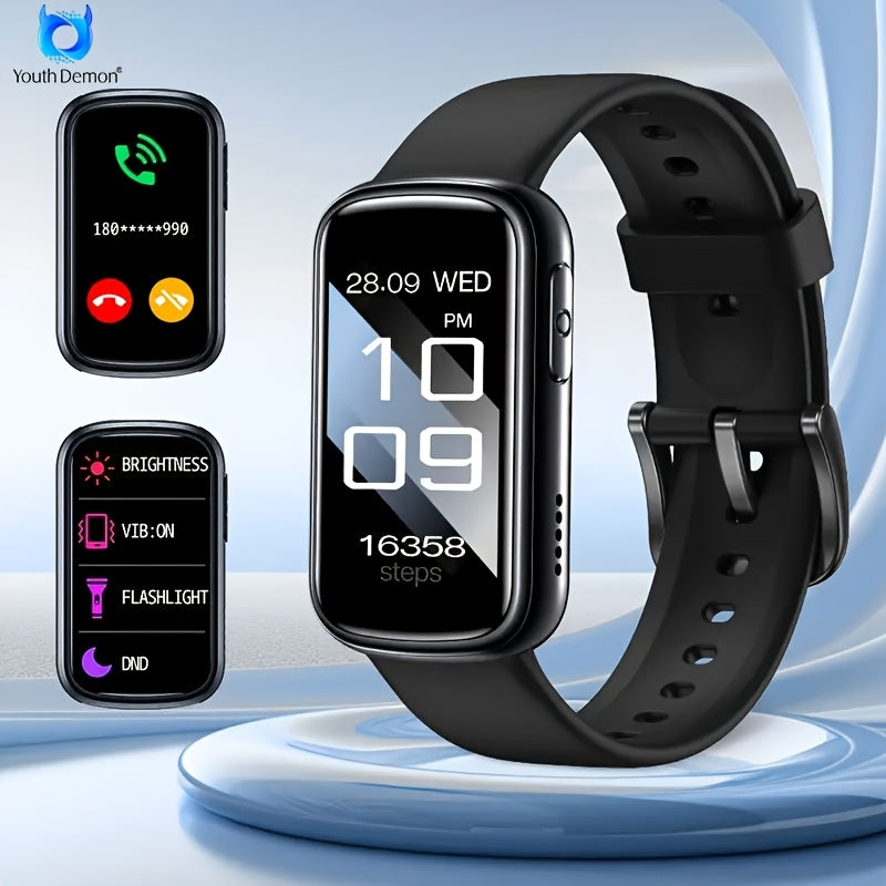 YOUTHDEMON Smart Watch with Wireless Calls,, Wireless 5.3, Fitness Tracker, Weather Forecast, & Step Counter, Compatible with iPhone/Android, Includes Silicone Bands in Black, Pink & Rose Golden, Perfect Gift for Friends & Fa