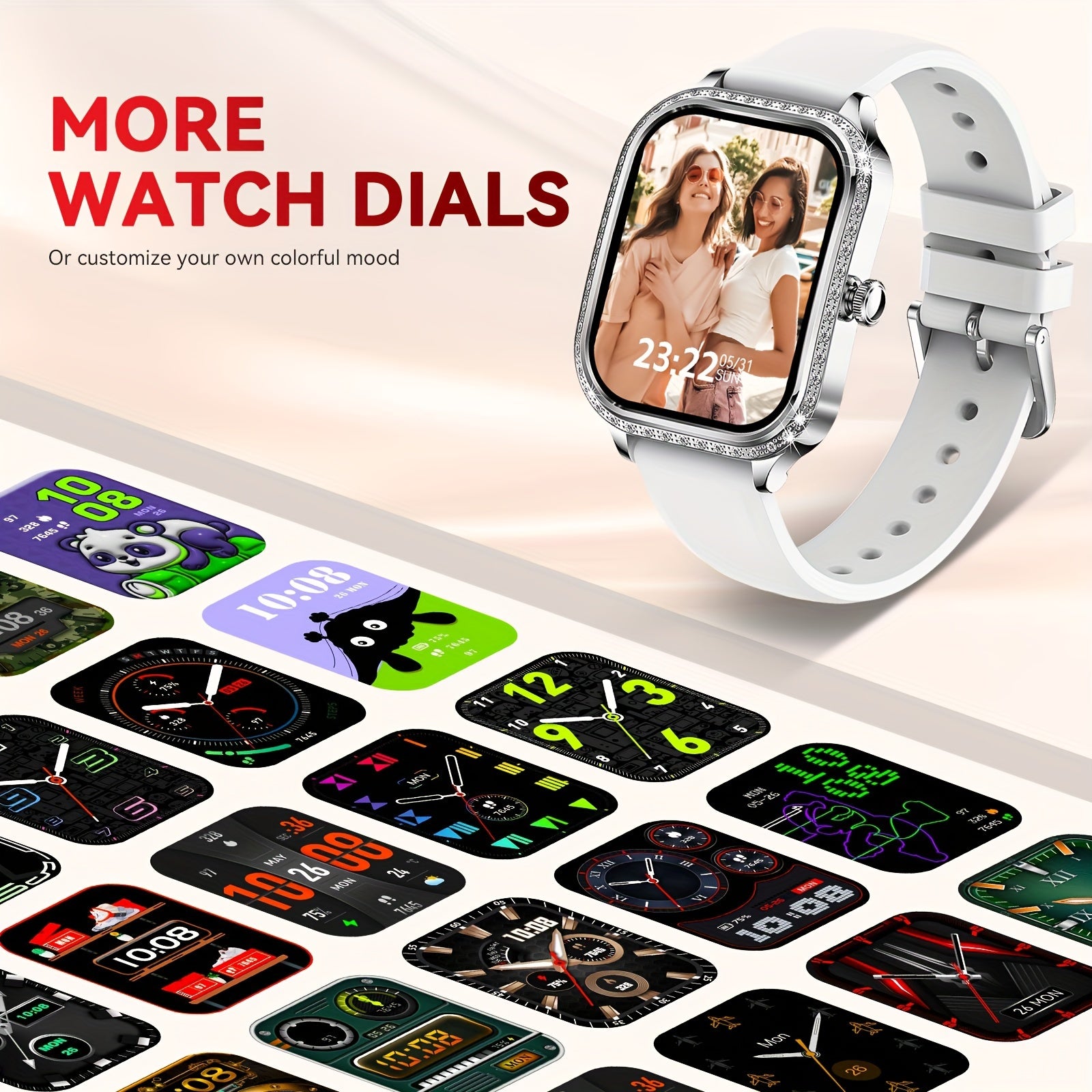 EIGIIS Chic Women's Smartwatch with Wireless Calling, Fitness Tracker & Voice Assistant - for iPhone & for Android, Perfect Gift for Her