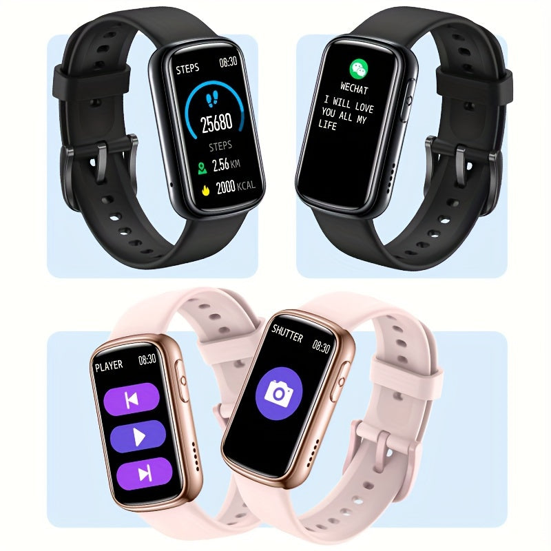 YOUTHDEMON Smart Watch with Wireless Calls,, Wireless 5.3, Fitness Tracker, Weather Forecast, & Step Counter, Compatible with iPhone/Android, Includes Silicone Bands in Black, Pink & Rose Golden, Perfect Gift for Friends & Fa