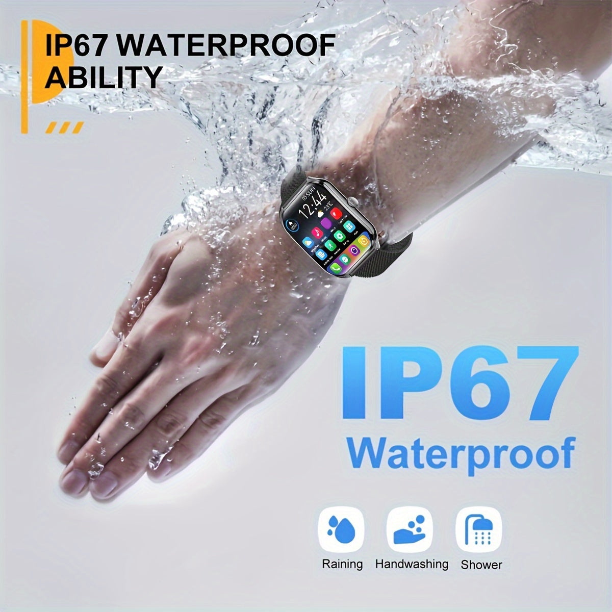 Sleek Ultra-Thin Smartwatch with 4.9cm Full Touch Display -, Dual Screen, USB Charging, Stainless Steel Case, for Android & for iPhone - Perfect for Fitness Tracking, Calls, Messages & Music Control