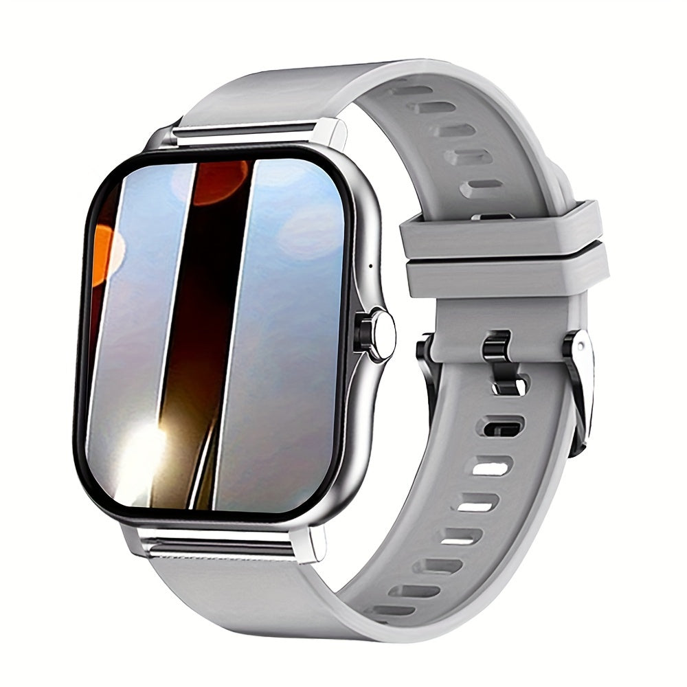 Smart Watch with 3.66cm Full Touch Display, Wireless Calling, Message Push, Multiple Sports Modes, Sedentary Reminder, Weather Forecast, USB Charging, 200mAh Lithium Battery, Glitter Accents, Zinc Alloy & Silica Gel Strap, Co