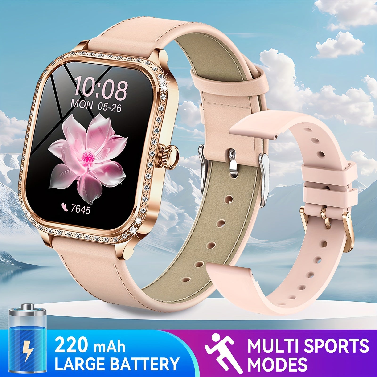 EIGIIS Chic Women's Smartwatch with Wireless Calling, Fitness Tracker & Voice Assistant - for iPhone & for Android, Perfect Gift for Her