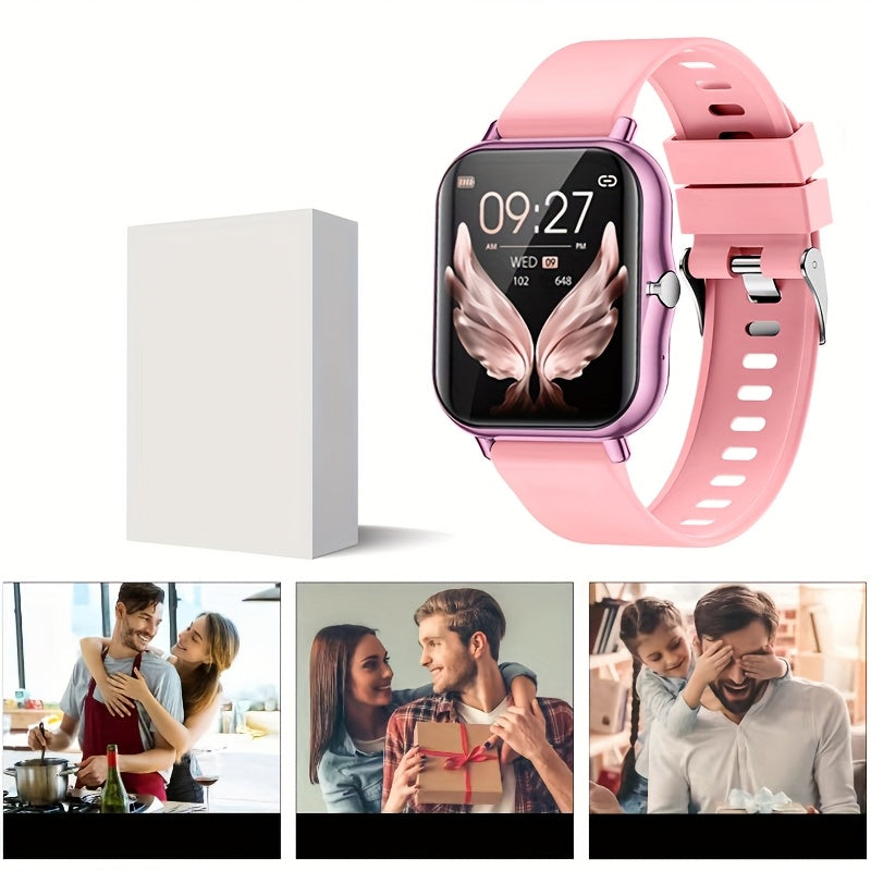 Alloy & TPU Smartwatch for Men & Women, 240p TFT Display, Multiple Sports Modes, USB Charging, Wireless 5.0, 180mAh Rechargeable Lithium Polymer Battery, Compatible with iPhone & Android - Ideal Gift