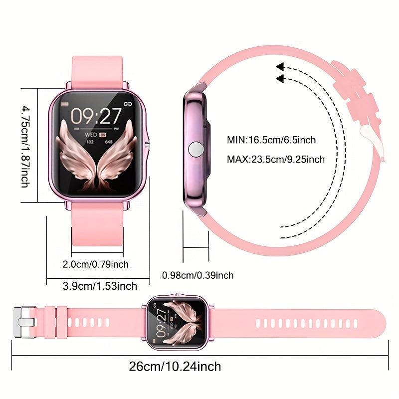 Alloy & TPU Smartwatch for Men & Women, 240p TFT Display, Multiple Sports Modes, USB Charging, Wireless 5.0, 180mAh Rechargeable Lithium Polymer Battery, Compatible with iPhone & Android - Ideal Gift