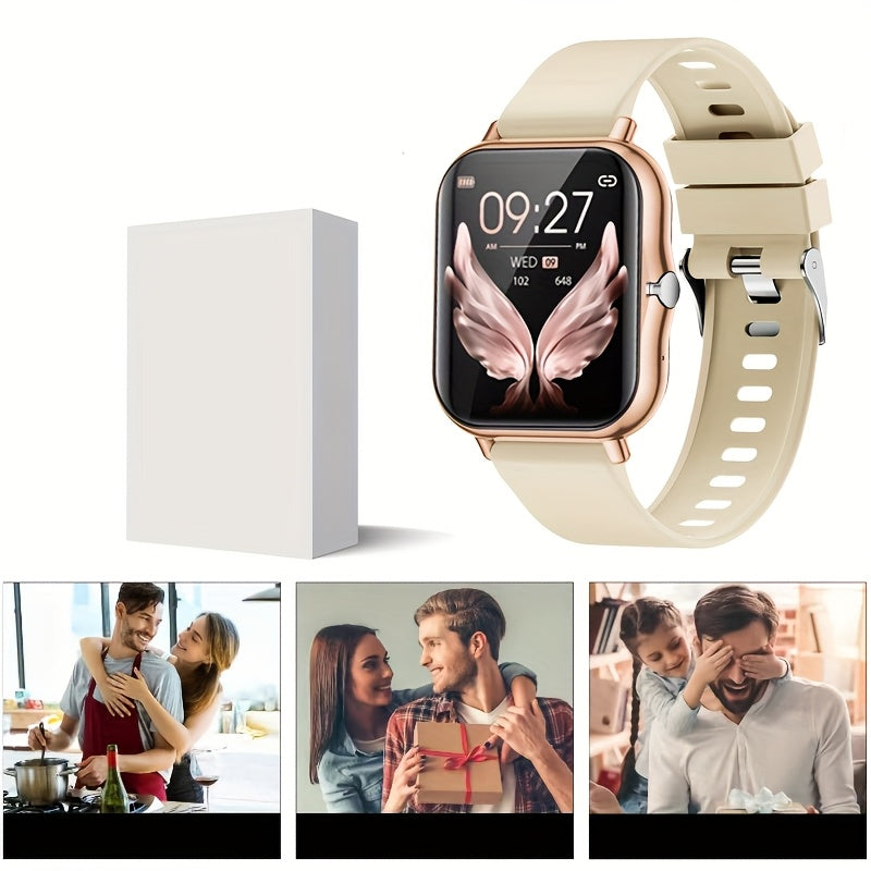 Alloy & TPU Smartwatch for Men & Women, 240p TFT Display, Multiple Sports Modes, USB Charging, Wireless 5.0, 180mAh Rechargeable Lithium Polymer Battery, Compatible with iPhone & Android - Ideal Gift