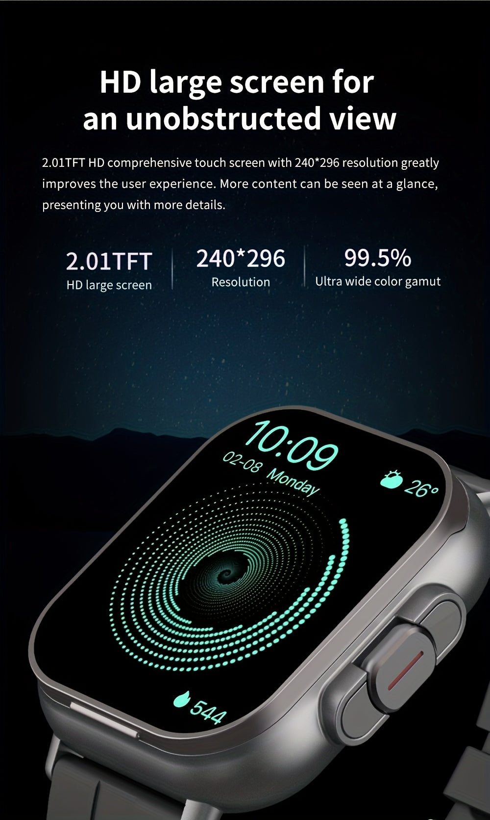 EFFEOKKI 2in 1 Smart Watch with Earbuds Wireless 5.11 cm Display TWS Earphones Headset Make Answer Call Sport Smartwatch for iPhone Android Smartphone