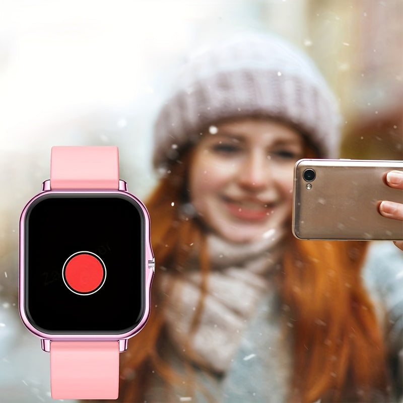 Alloy & TPU Smartwatch for Men & Women, 240p TFT Display, Multiple Sports Modes, USB Charging, Wireless 5.0, 180mAh Rechargeable Lithium Polymer Battery, Compatible with iPhone & Android - Ideal Gift