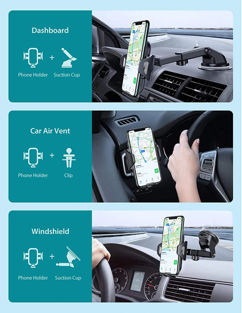 Car Phone Mount Long Arm Suction Cup Sucker Car Phone Holder Stand Mobile Cell Support For iPhone Huawei Xiaomi Redmi Samsung
