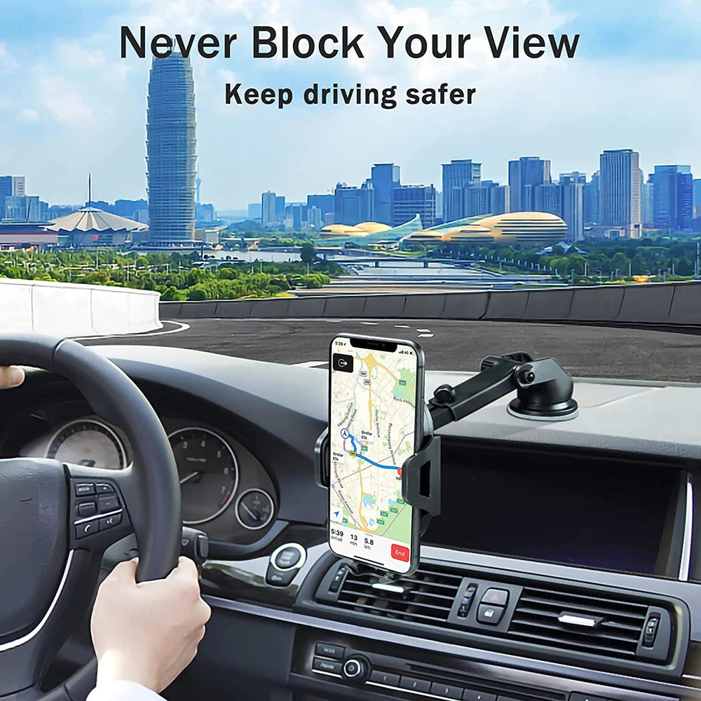 Car Phone Mount Long Arm Suction Cup Sucker Car Phone Holder Stand Mobile Cell Support For iPhone Huawei Xiaomi Redmi Samsung