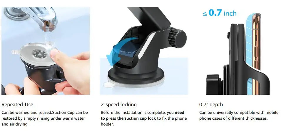 Car Phone Mount Long Arm Suction Cup Sucker Car Phone Holder Stand Mobile Cell Support For iPhone Huawei Xiaomi Redmi Samsung