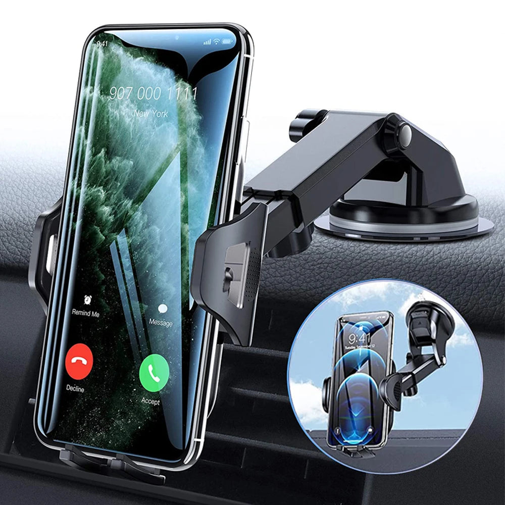 Car Phone Mount Long Arm Suction Cup Sucker Car Phone Holder Stand Mobile Cell Support For iPhone Huawei Xiaomi Redmi Samsung