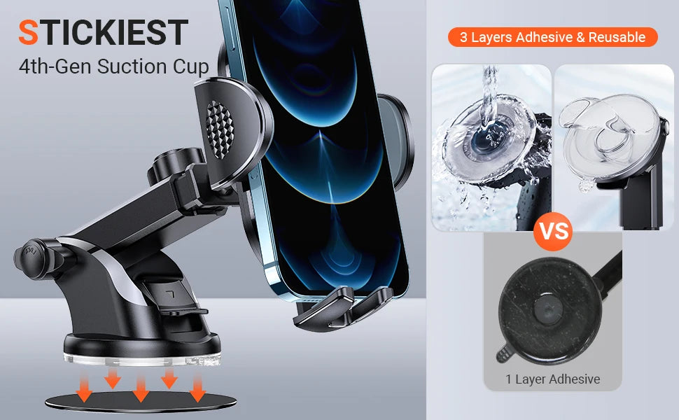 Car Phone Mount Long Arm Suction Cup Sucker Car Phone Holder Stand Mobile Cell Support For iPhone Huawei Xiaomi Redmi Samsung