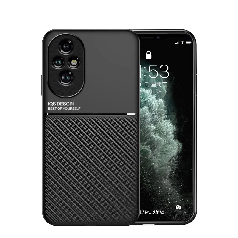Case For Honor 200 Built-in Metal Plate Support on Car Holder Shockproof Hard Cover For Huawei Honor 200 Pro