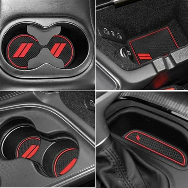 Car Cup Holder Mat Insert Coaster Pad Non-Slip Anti-Dust Mat For 2015-2020 Dodge Challenger Car Styling Accessories
