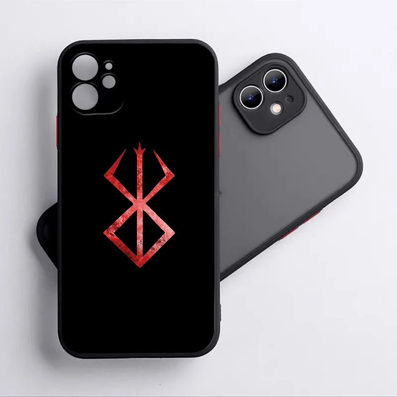 Anime Berserk Cool For iPhone 15 14 13 12 Mini 11 XS XR X 8 7 Pro Max Plus Frosted Translucent Phone Case