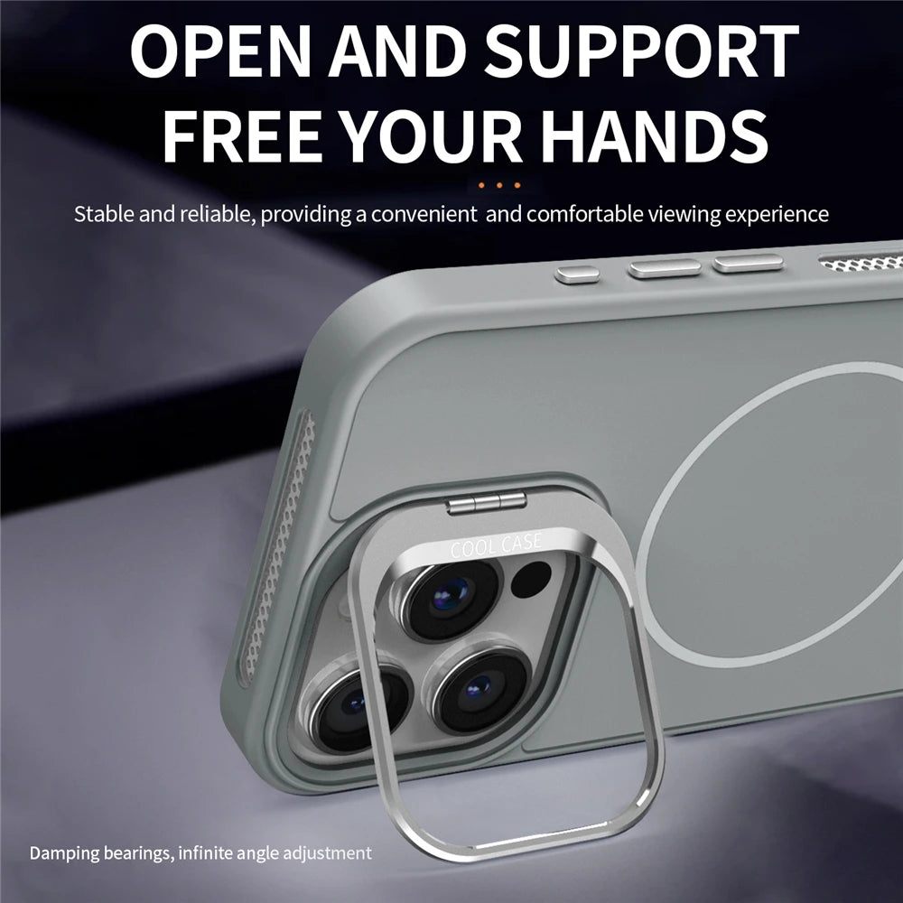 For iPhone 16 Pro Max Luxury Magsafe Magnetic Liquid Silicone Holder Stand Phone Case For iPhone 15 14 13 12 11 Protective Cover
