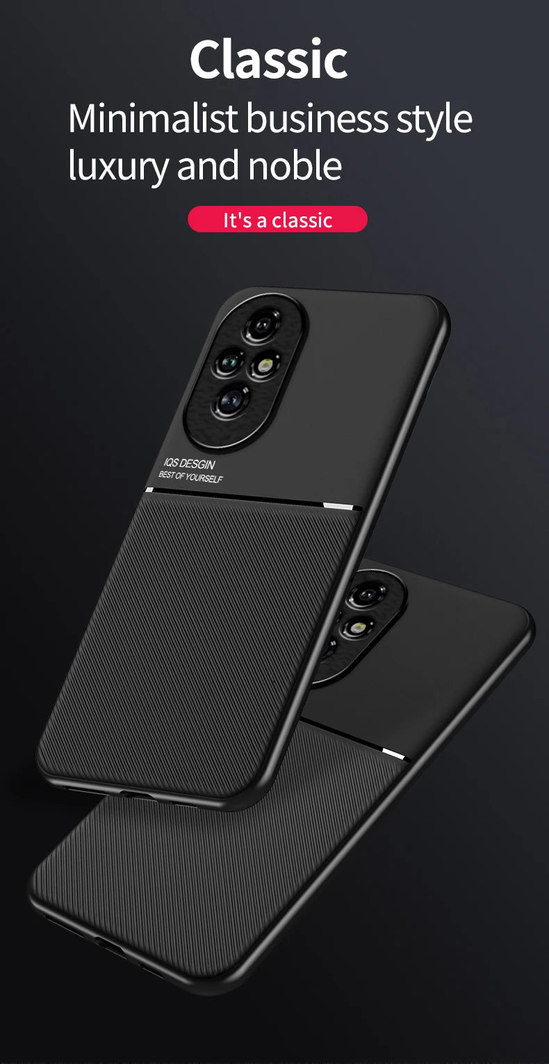 Case For Honor 200 Built-in Metal Plate Support on Car Holder Shockproof Hard Cover For Huawei Honor 200 Pro