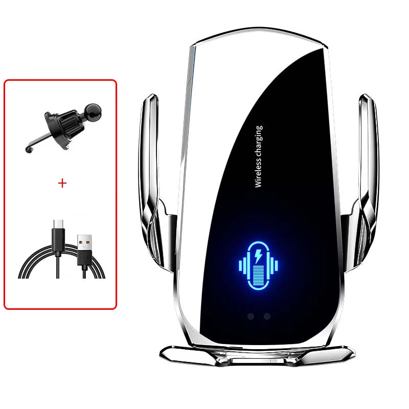 Wireless Car Phone Holder 15W Fast Charging Wireless Charger Infrared Sensing for iPhone Andorid Uneversal Car Phone Stand