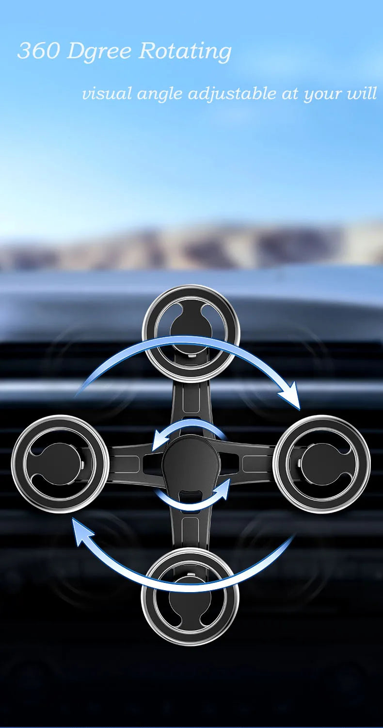 Magnetic Car Phone Holder Rotatable Smartphone Cellphone Mobile Phone Stand Support for iPhone Samsung Xiaomi 12 13 Accessories