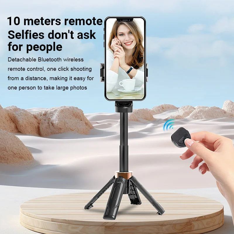 Portable Mini Phone Holder Handle Tripod Selfie Stick Bluetooth Remote Control for Phone Vlog Livestreaming Photography Holder