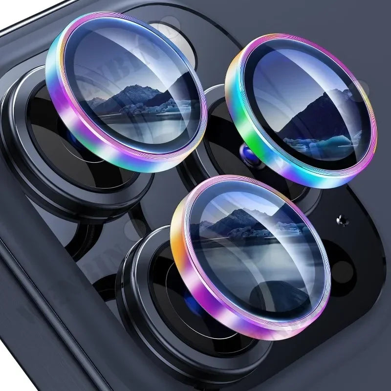 2 Pcs Camera Lens Protector For iPhone 16 15 14 13 12 11 Pro Max Plus Mini Diamond Metal Protective Glass For iPhone Lens