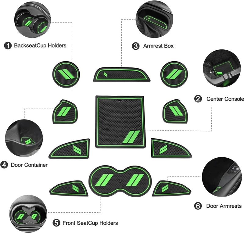 Car Cup Holder Mat Insert Coaster Pad Non-Slip Anti-Dust Mat For 2015-2020 Dodge Challenger Car Styling Accessories