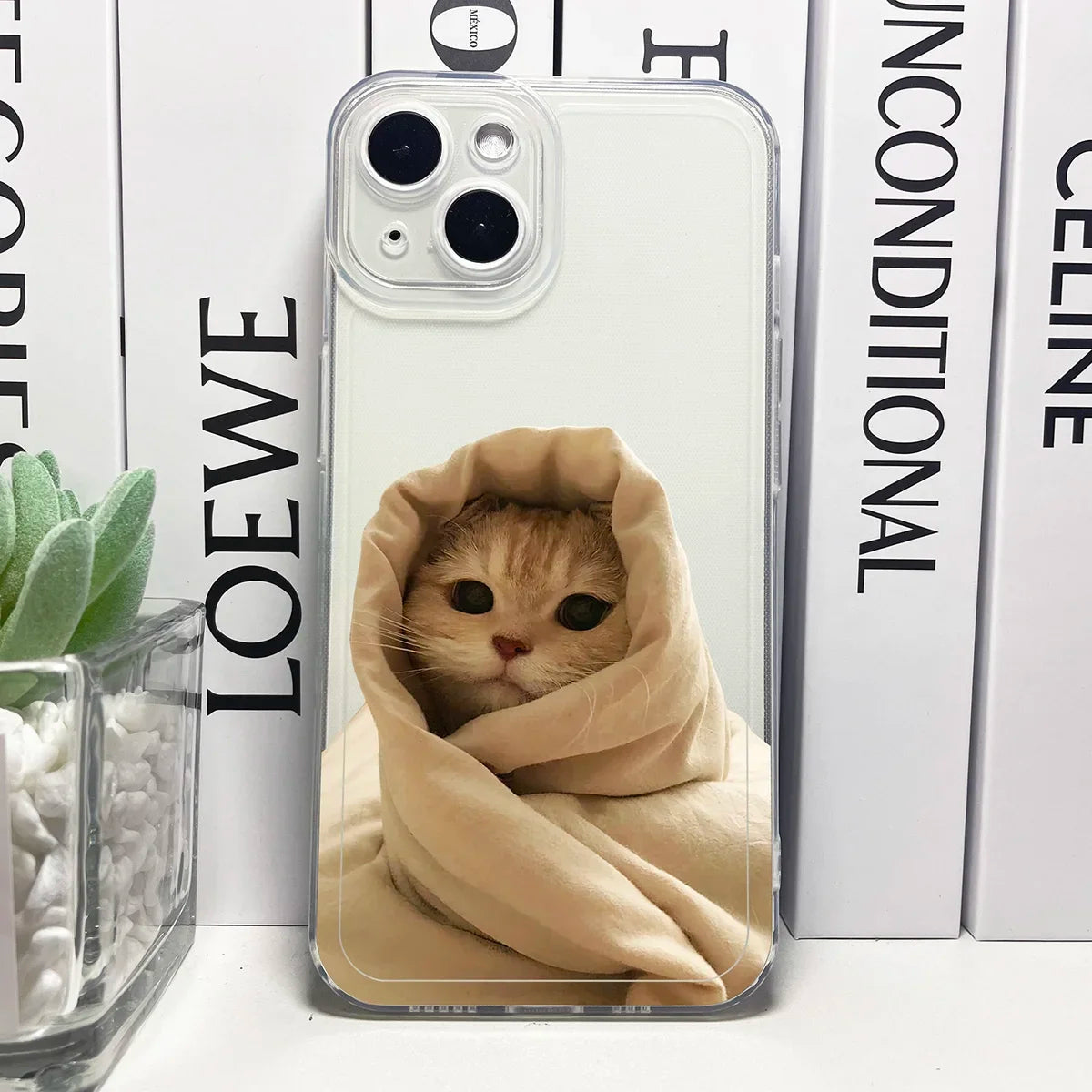 Funny Cute Cat Phone Case For iPhone 16 Plus 15 14 13 12 11 Pro Max Mini Cover
