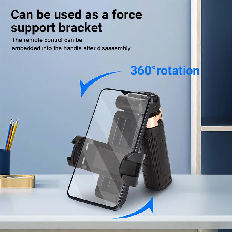 Portable Mini Phone Holder Handle Tripod Selfie Stick Bluetooth Remote Control for Phone Vlog Livestreaming Photography Holder