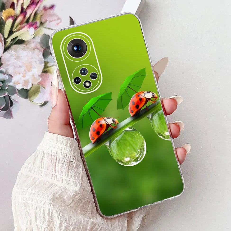 Clear For Honor50 NTH-AN00 NTH-NX9 Back Cover For Honor 50 Case Fashion Luxury Flowers Cute Cartoon Cool Soft TPU Funda 6.57