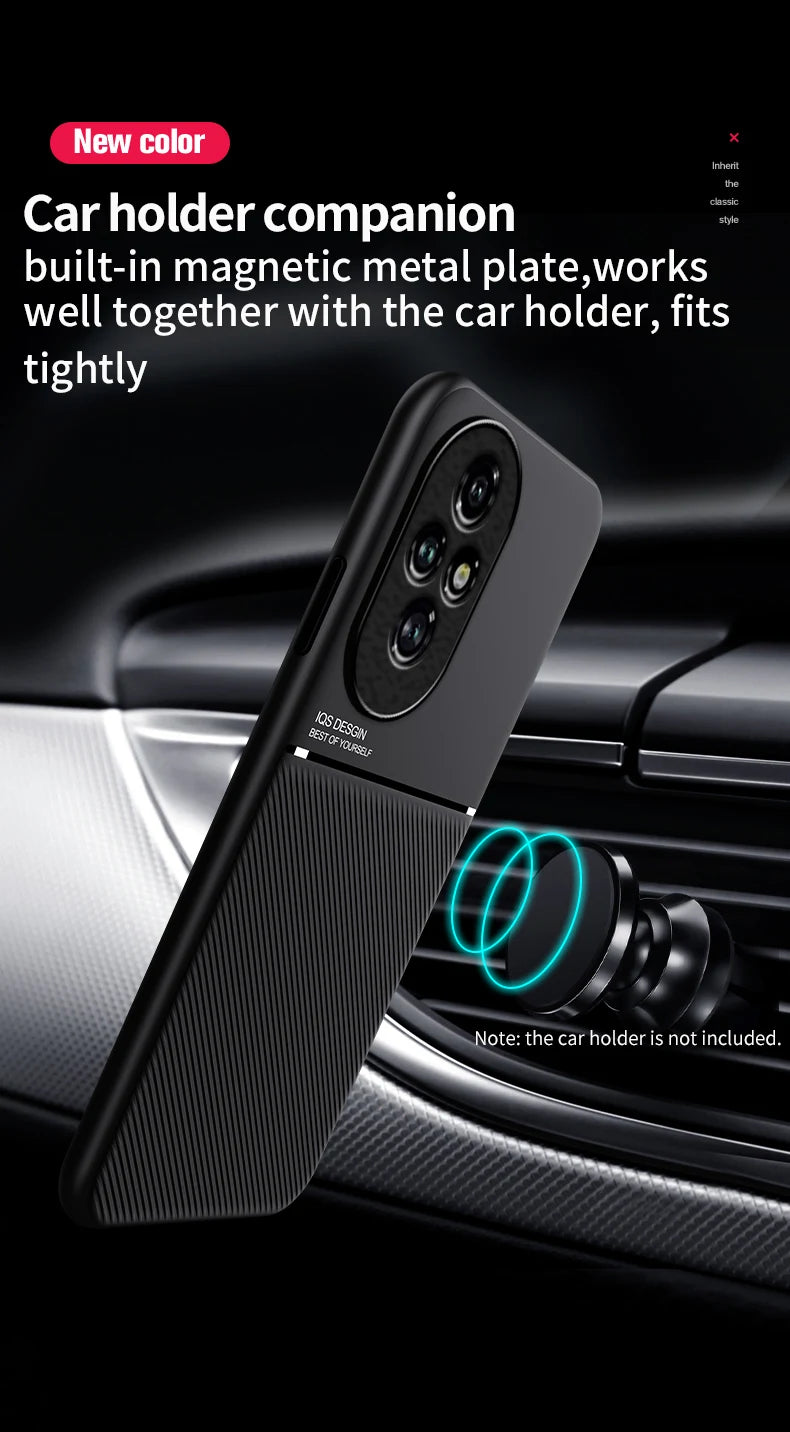 Case For Honor 200 Built-in Metal Plate Support on Car Holder Shockproof Hard Cover For Huawei Honor 200 Pro