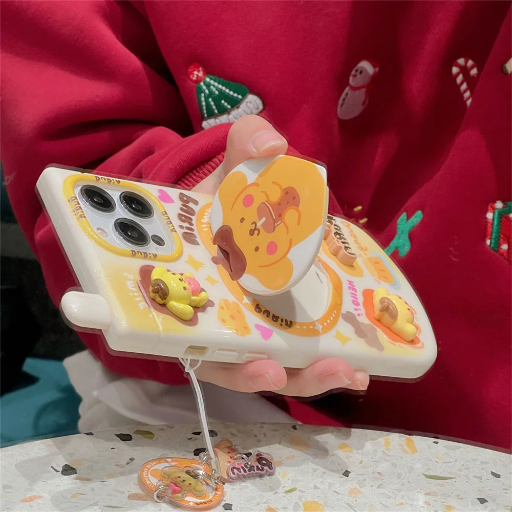 luxury Kawaii My Melody Kuromi Style iPhone 15 14 13 12 11 Pro X XR XS MAX All Inclusive Women's Shockproof Phone Case