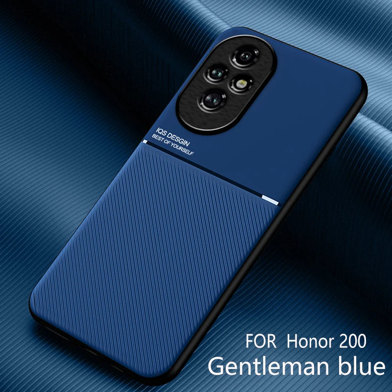 Case For Honor 200 Built-in Metal Plate Support on Car Holder Shockproof Hard Cover For Huawei Honor 200 Pro