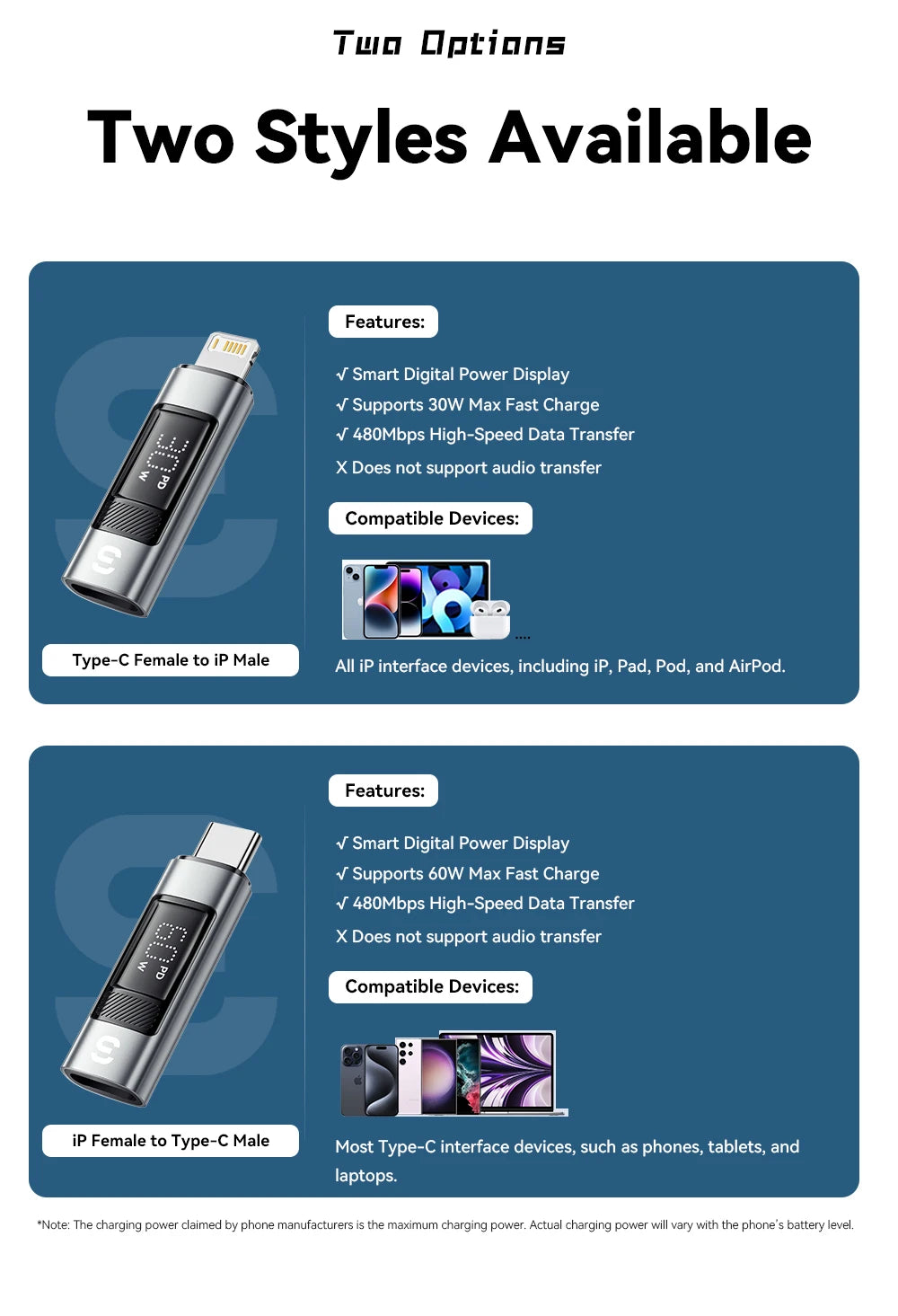 Essager Type C to Lighting OTG Adapter Digital Display PD 60W Fast Charging Lightning To Type C Connector For iPhone 15 14 13 12