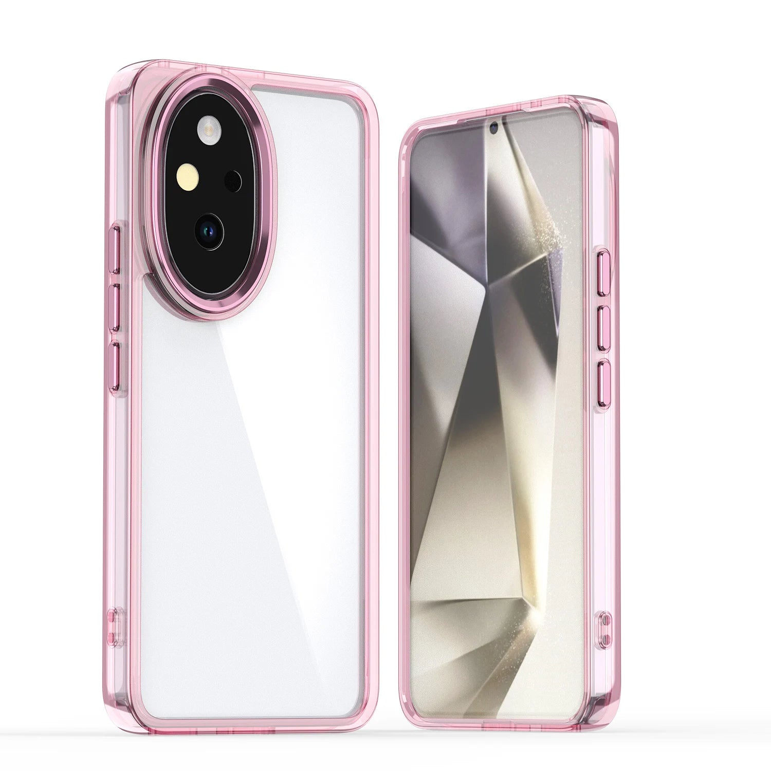 Honor 200 Phone plating Transparent Cases, Shockproof HD Clear Hard Cover for Honor 200 Pro