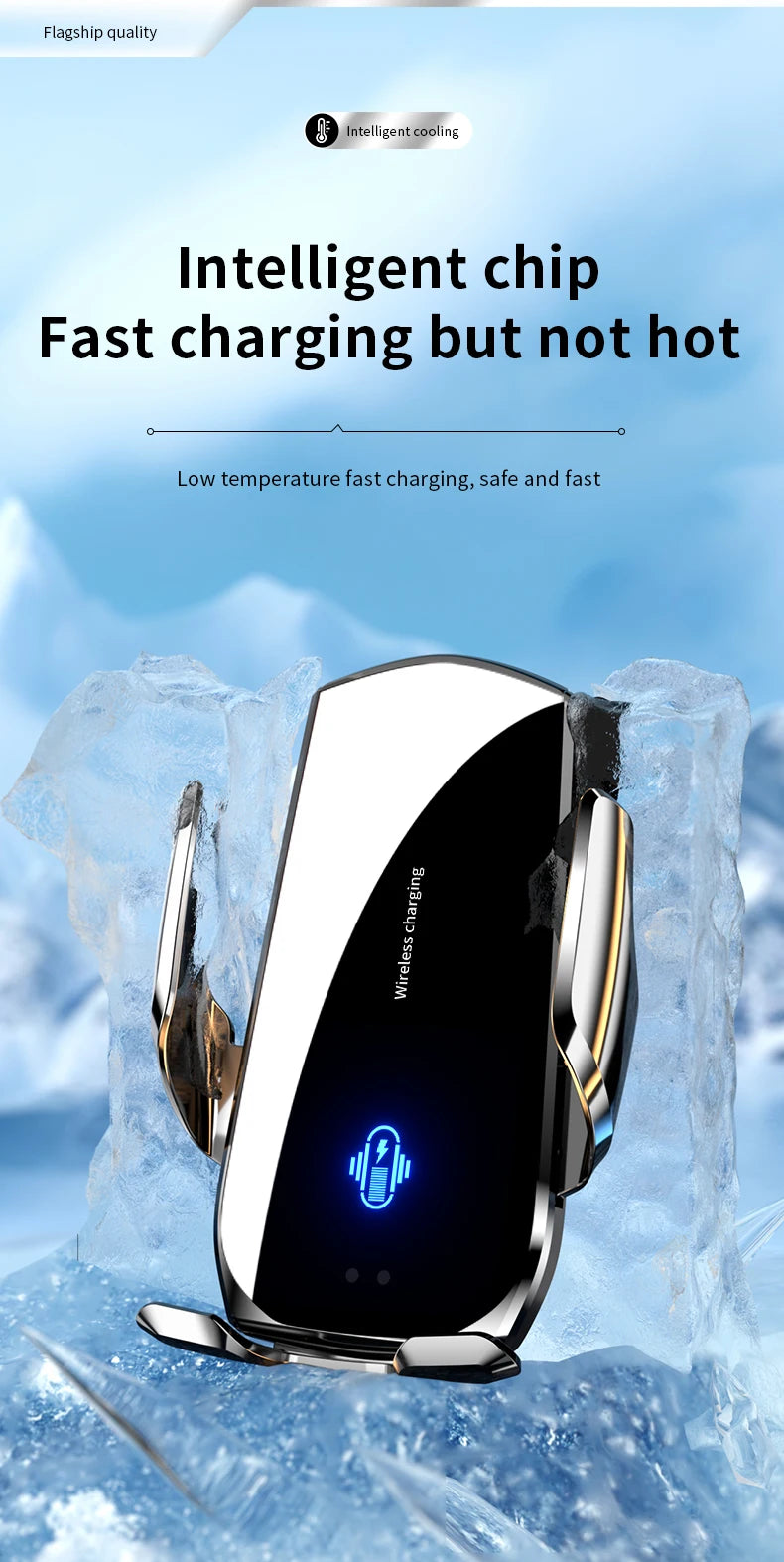 Wireless Car Phone Holder 15W Fast Charging Wireless Charger Infrared Sensing for iPhone Andorid Uneversal Car Phone Stand