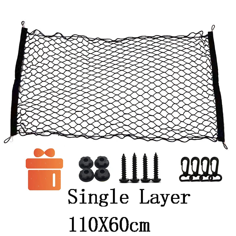 70*70cm Car Trunk Net Boot String Mesh Elastic Nylon Rear Back Cargo Trunk Storage Organizer Luggage Net Holder Car Accessories