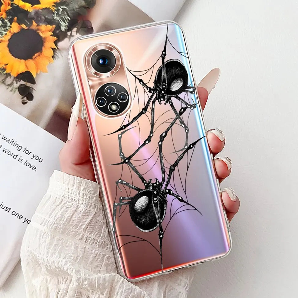 Clear For Honor50 NTH-AN00 NTH-NX9 Back Cover For Honor 50 Case Fashion Luxury Flowers Cute Cartoon Cool Soft TPU Funda 6.57