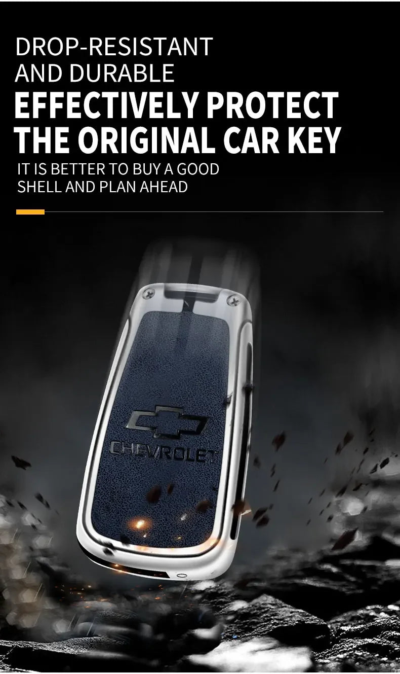 Zinc Alloy Car Flip Key Case Cover Shell Bag For Chevrolet Cruze Aveo Trax Sail Malibu Captiva Prism Spark Protector Accessories