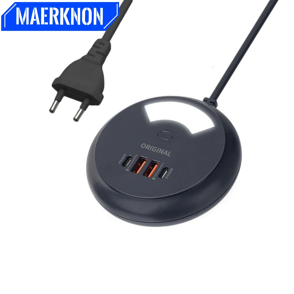 Multiport USB C Charger PD 35W Fast Charging Wall Charger Power Strip For iPhone Samsung Xiaomi EU US Plug Phone Charger Socket