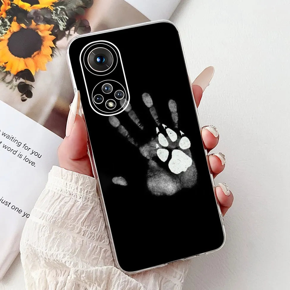 Clear For Honor50 NTH-AN00 NTH-NX9 Back Cover For Honor 50 Case Fashion Luxury Flowers Cute Cartoon Cool Soft TPU Funda 6.57
