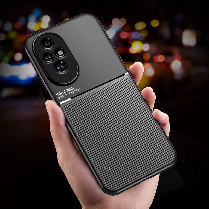 Case For Honor 200 Built-in Metal Plate Support on Car Holder Shockproof Hard Cover For Huawei Honor 200 Pro