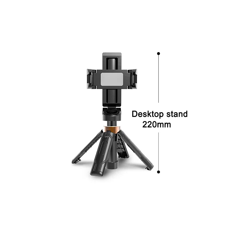 Portable Mini Phone Holder Handle Tripod Selfie Stick Bluetooth Remote Control for Phone Vlog Livestreaming Photography Holder