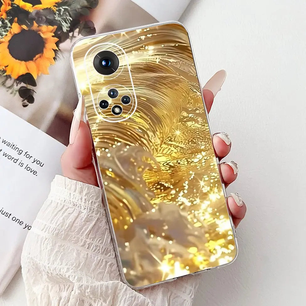 Clear For Honor50 NTH-AN00 NTH-NX9 Back Cover For Honor 50 Case Fashion Luxury Flowers Cute Cartoon Cool Soft TPU Funda 6.57