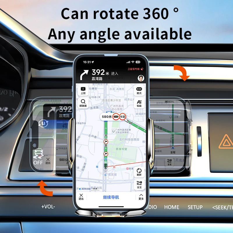 Wireless Car Phone Holder 15W Fast Charging Wireless Charger Infrared Sensing for iPhone Andorid Uneversal Car Phone Stand